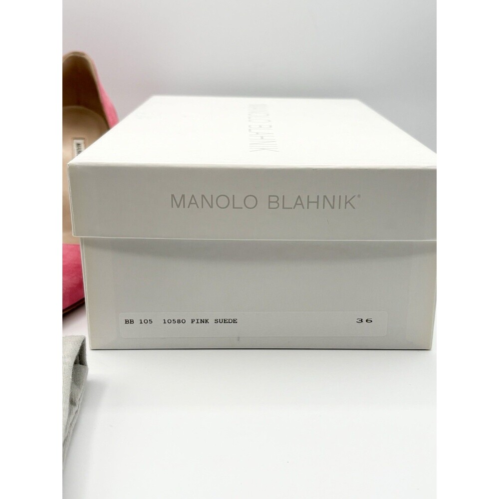 Manolo Blahnik Pink Suede Pointed Toe Stiletto Pumps BB 105mm Size EU 36 - Picture 16 of 16